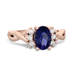 Lab Sapphire Victorian Twist 14K Rose Gold ring R2497