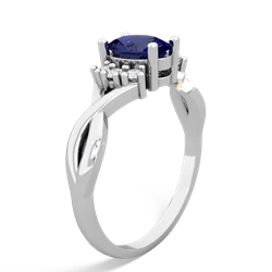 Lab Sapphire Victorian Twist 14K White Gold ring R2497