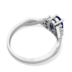 Lab Sapphire Victorian Twist 14K White Gold ring R2497