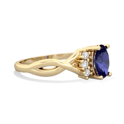 Lab Sapphire Victorian Twist 14K Yellow Gold ring R2497