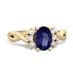 Lab Sapphire Victorian Twist 14K Yellow Gold ring R2497