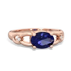 Lab Sapphire Links 14K Rose Gold ring R4032