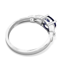 Lab Sapphire Links 14K White Gold ring R4032