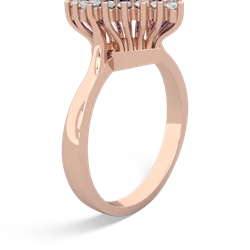 Lab Sapphire Sparkling Halo Heart 14K Rose Gold ring R0391