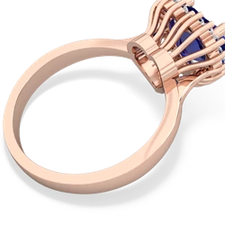 Lab Sapphire Sparkling Halo Heart 14K Rose Gold ring R0391