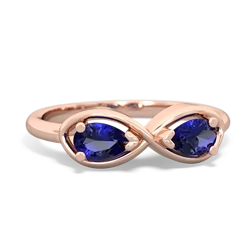 Lab Sapphire Infinity 14K Rose Gold ring R5050