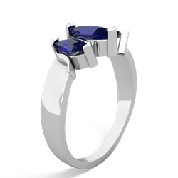 Lab Sapphire Three Peeks 14K White Gold ring R2433