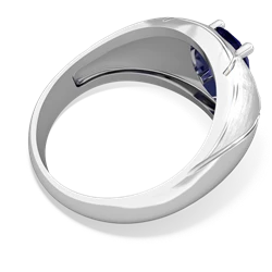 Lab Sapphire Men's Crossroads 14K White Gold ring R0361