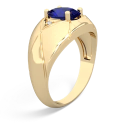 Lab Sapphire Men's Crossroads 14K Yellow Gold ring R0361