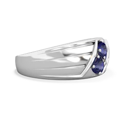 Lab Sapphire Men's Streamline 14K White Gold ring R0460