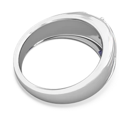 Lab Sapphire Men's Streamline 14K White Gold ring R0460