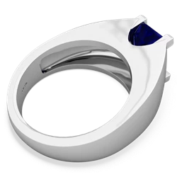 Lab Sapphire Men's 14K White Gold ring R1836