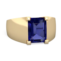 Lab Sapphire Men's 14K Yellow Gold ring R1836