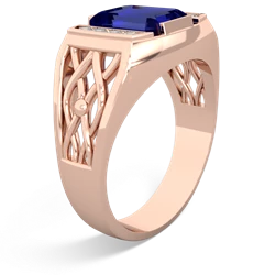 Lab Sapphire Men's Vine 14K Rose Gold ring R0490