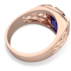 Lab Sapphire Men's Vine 14K Rose Gold ring R0490