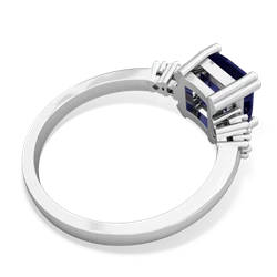 Lab Sapphire Art Deco Princess 14K White Gold ring R2014