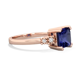 Lab Sapphire Art Deco Princess 14K Rose Gold ring R2014