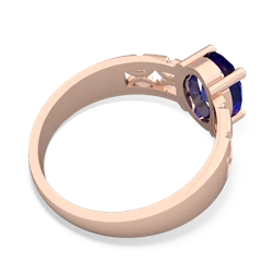 Lab Sapphire Art Deco Filigree 14K Rose Gold ring R2322