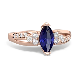 Lab Sapphire Royal Marquise 14K Rose Gold ring R2343