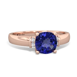 Lab Sapphire Simply Elegant Cushion 14K Rose Gold ring R2489