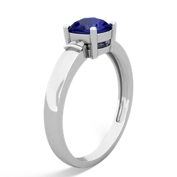 Lab Sapphire Simply Elegant Cushion 14K White Gold ring R2489