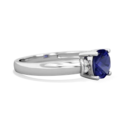 Lab Sapphire Simply Elegant Cushion 14K White Gold ring R2489