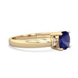 Lab Sapphire Simply Elegant Cushion 14K Yellow Gold ring R2489