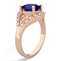 Lab Sapphire Antique Style Cocktail 14K Rose Gold ring R2564