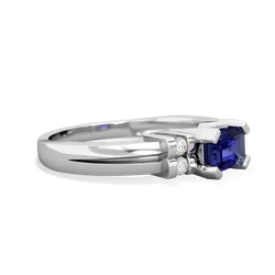 Lab Sapphire Art Deco East-West 14K White Gold ring R2590