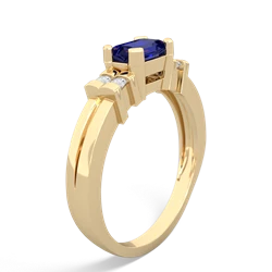 Lab Sapphire Art Deco East-West 14K Yellow Gold ring R2590