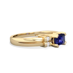 Lab Sapphire Art Deco East-West 14K Yellow Gold ring R2590