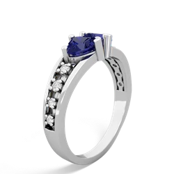 Lab Sapphire Heart To Heart 14K White Gold ring R3342
