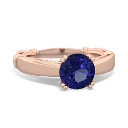 Lab Sapphire Renaissance 14K Rose Gold ring R27806RD