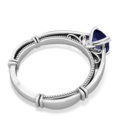 Lab Sapphire Renaissance 14K White Gold ring R27806RD