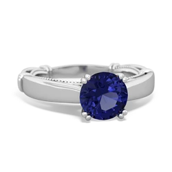 Lab Sapphire Renaissance 14K White Gold ring R27806RD