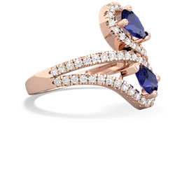 Lab Sapphire Diamond Dazzler 14K Rose Gold ring R3000