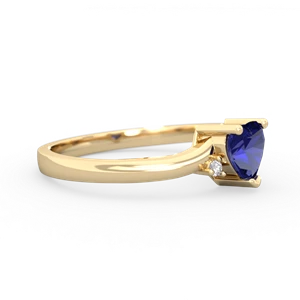 Lab Sapphire Delicate Heart 14K Yellow Gold ring R0203