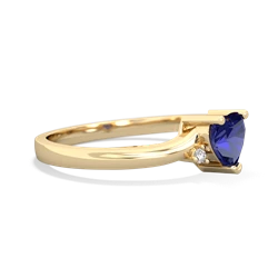 Lab Sapphire Delicate Heart 14K Yellow Gold ring R0203