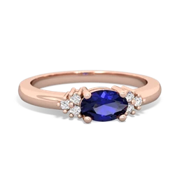 Lab Sapphire Simply Elegant East-West 14K Rose Gold ring R2480