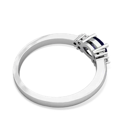 Lab Sapphire Simply Elegant East-West 14K White Gold ring R2480