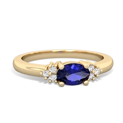 Lab Sapphire Simply Elegant East-West 14K Yellow Gold ring R2480