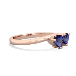 Lab Sapphire Sweethearts 14K Rose Gold ring R5260