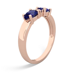 Lab Sapphire Pear Bowtie 14K Rose Gold ring R0865