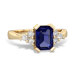 Lab Sapphire Timeless Classic 14K Yellow Gold ring R2591