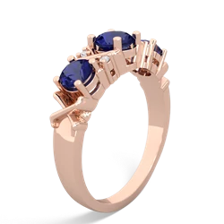 Lab Sapphire Hugs And Kisses 14K Rose Gold ring R5016