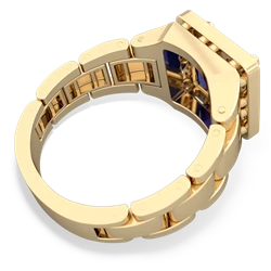 Lab Sapphire Men's Watch 14K Yellow Gold ring R0510