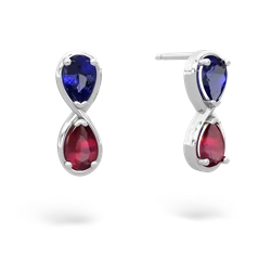 Lab Sapphire Infinity 14K White Gold earrings E5050