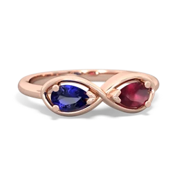 Lab Sapphire Infinity 14K Rose Gold ring R5050