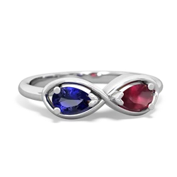 Lab Sapphire Infinity 14K White Gold ring R5050