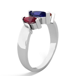 Lab Sapphire Three Peeks 14K White Gold ring R2433